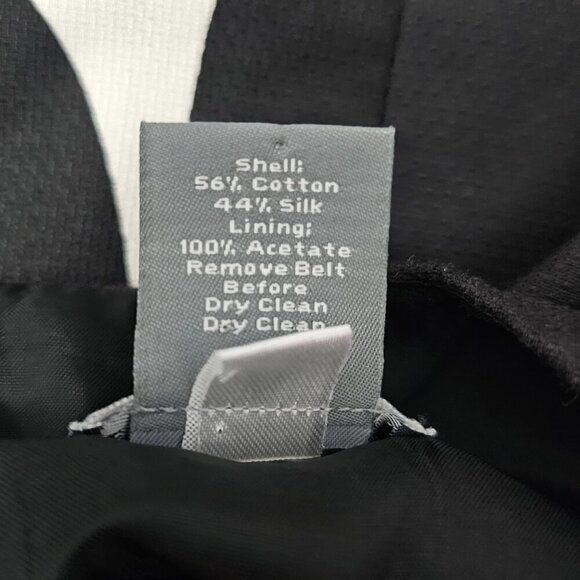 Ann Taylor Retro Cotton Silk Geometric Black And White Cocktail Midi Dress - Picture 6 of 8